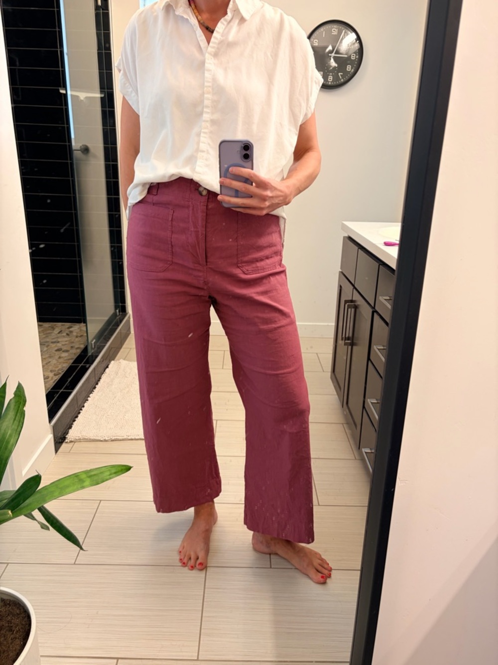 Maeve Magenta Utility High-Rise Pants Anthropologie